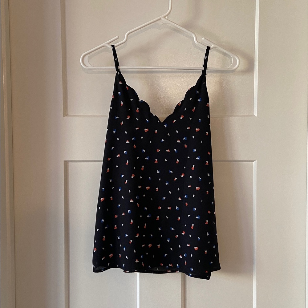 Socialite Tank Top with scallop neckline